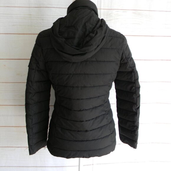 LAUREN RALPH LAUREN BLACK CLASSIC HOODED PUFFER JACKET SZ XS - Picture 2 of 5